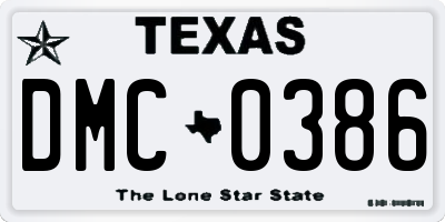TX license plate DMC0386