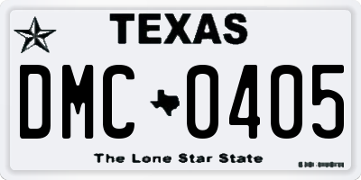 TX license plate DMC0405