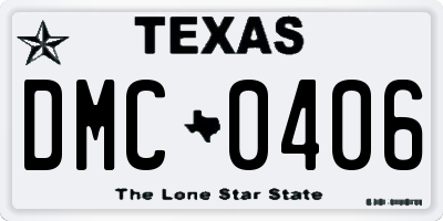 TX license plate DMC0406