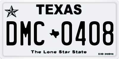 TX license plate DMC0408