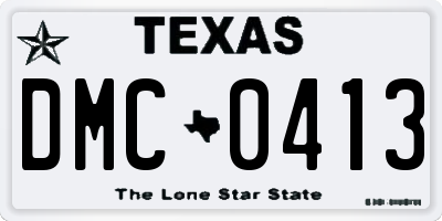 TX license plate DMC0413