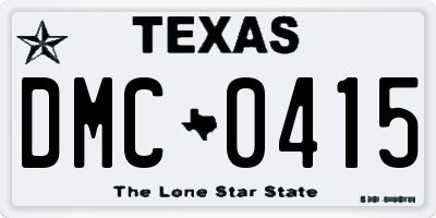 TX license plate DMC0415