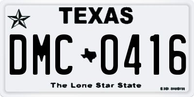 TX license plate DMC0416