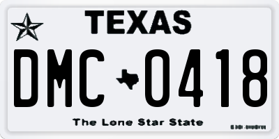 TX license plate DMC0418