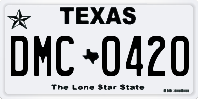 TX license plate DMC0420