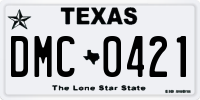 TX license plate DMC0421