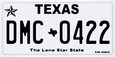 TX license plate DMC0422