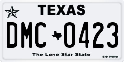 TX license plate DMC0423