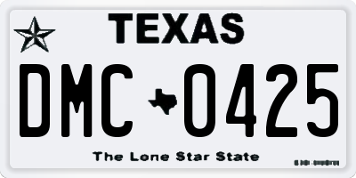 TX license plate DMC0425