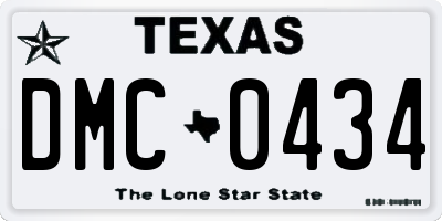 TX license plate DMC0434
