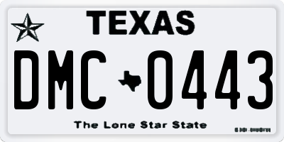 TX license plate DMC0443