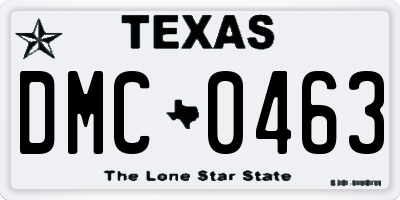 TX license plate DMC0463