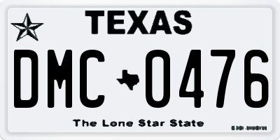 TX license plate DMC0476
