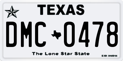 TX license plate DMC0478