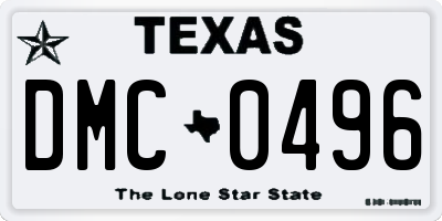TX license plate DMC0496