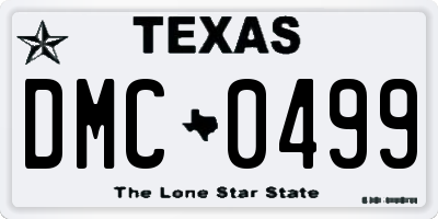 TX license plate DMC0499