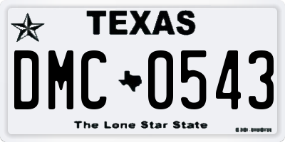 TX license plate DMC0543