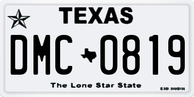 TX license plate DMC0819