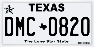 TX license plate DMC0820