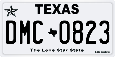 TX license plate DMC0823
