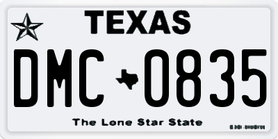 TX license plate DMC0835