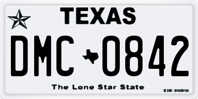 TX license plate DMC0842