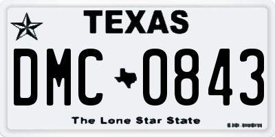 TX license plate DMC0843