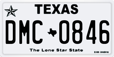 TX license plate DMC0846