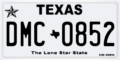 TX license plate DMC0852