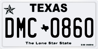TX license plate DMC0860