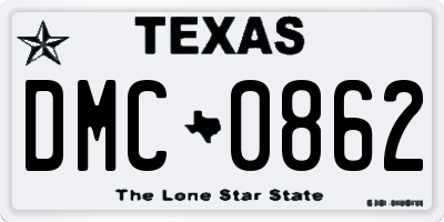 TX license plate DMC0862