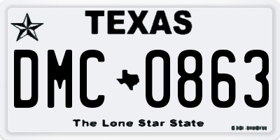 TX license plate DMC0863