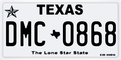 TX license plate DMC0868