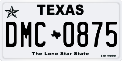 TX license plate DMC0875