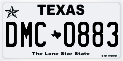 TX license plate DMC0883