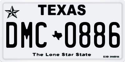 TX license plate DMC0886