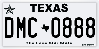 TX license plate DMC0888