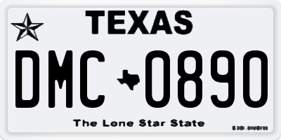 TX license plate DMC0890
