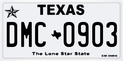 TX license plate DMC0903
