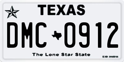 TX license plate DMC0912