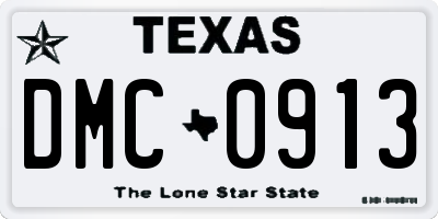 TX license plate DMC0913
