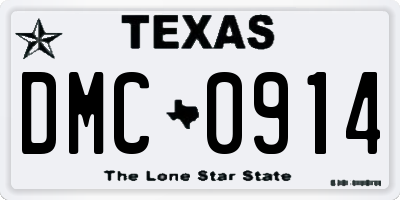 TX license plate DMC0914
