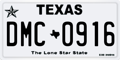 TX license plate DMC0916