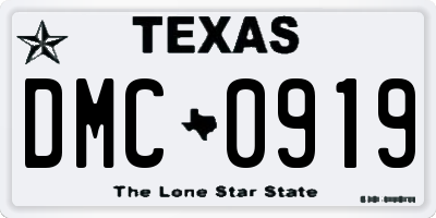 TX license plate DMC0919