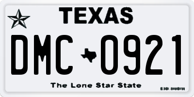 TX license plate DMC0921