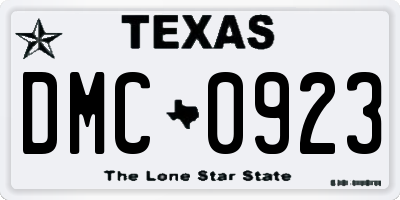 TX license plate DMC0923
