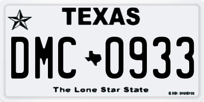 TX license plate DMC0933