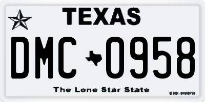 TX license plate DMC0958