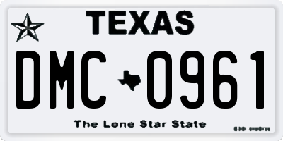 TX license plate DMC0961
