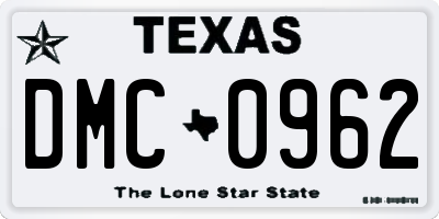 TX license plate DMC0962
